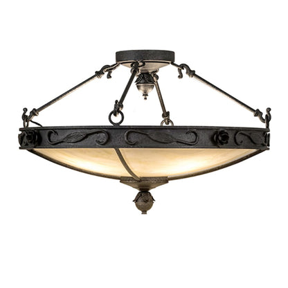 Meyda Tiffany Arabesque 4 Light 26" Wide Semi-Flush Bowl Ceiling Fixture