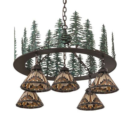 Meyda Tiffany Nuevo Mission 5 Light 34" Wide Chandelier