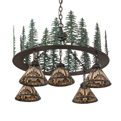 Meyda Tiffany Nuevo Mission 5 Light 34" Wide Chandelier