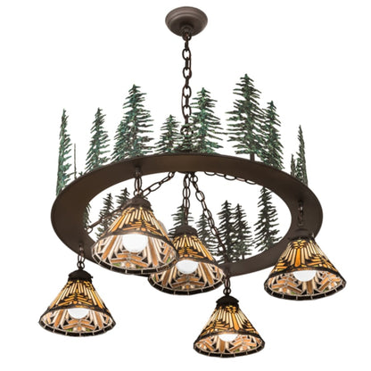 Meyda Tiffany Nuevo Mission 5 Light 34" Wide Chandelier