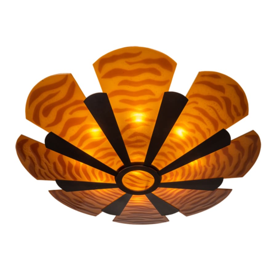 Meyda Tiffany Metro Fusion 6 Light 60" Wide Semi-Flush Bowl Ceiling Fixture