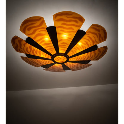 Meyda Tiffany Metro Fusion 6 Light 60" Wide Semi-Flush Bowl Ceiling Fixture