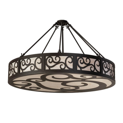 Meyda Tiffany Dean 6 Light 48" Wide Semi-Flush Drum Ceiling Fixture