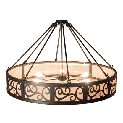 Meyda Tiffany Dean 6 Light 48" Wide Semi-Flush Drum Ceiling Fixture