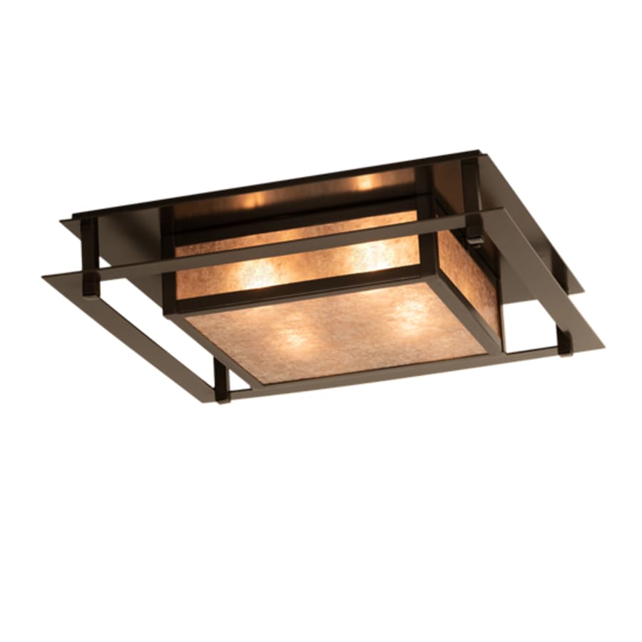 Meyda Tiffany Quezon 4 Light 34" Wide Flush Mount Square Ceiling Fixture - Timeless Bronze Finish