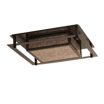 Meyda Tiffany Quezon 4 Light 34" Wide Flush Mount Square Ceiling Fixture - Timeless Bronze Finish