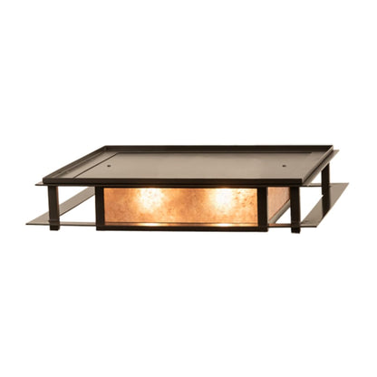 Meyda Tiffany Quezon 4 Light 34" Wide Flush Mount Square Ceiling Fixture - Timeless Bronze Finish