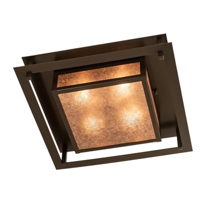 Meyda Tiffany Quezon 4 Light 34" Wide Flush Mount Square Ceiling Fixture - Timeless Bronze Finish