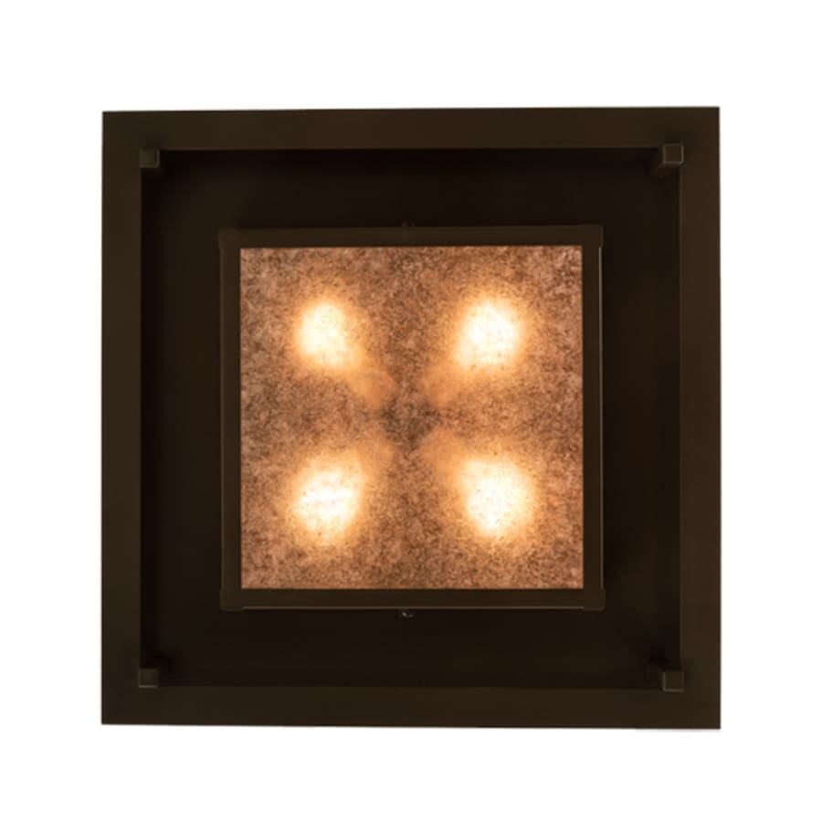Meyda Tiffany Quezon 4 Light 34" Wide Flush Mount Square Ceiling Fixture - Timeless Bronze Finish