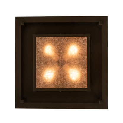 Meyda Tiffany Quezon 4 Light 34" Wide Flush Mount Square Ceiling Fixture - Timeless Bronze Finish