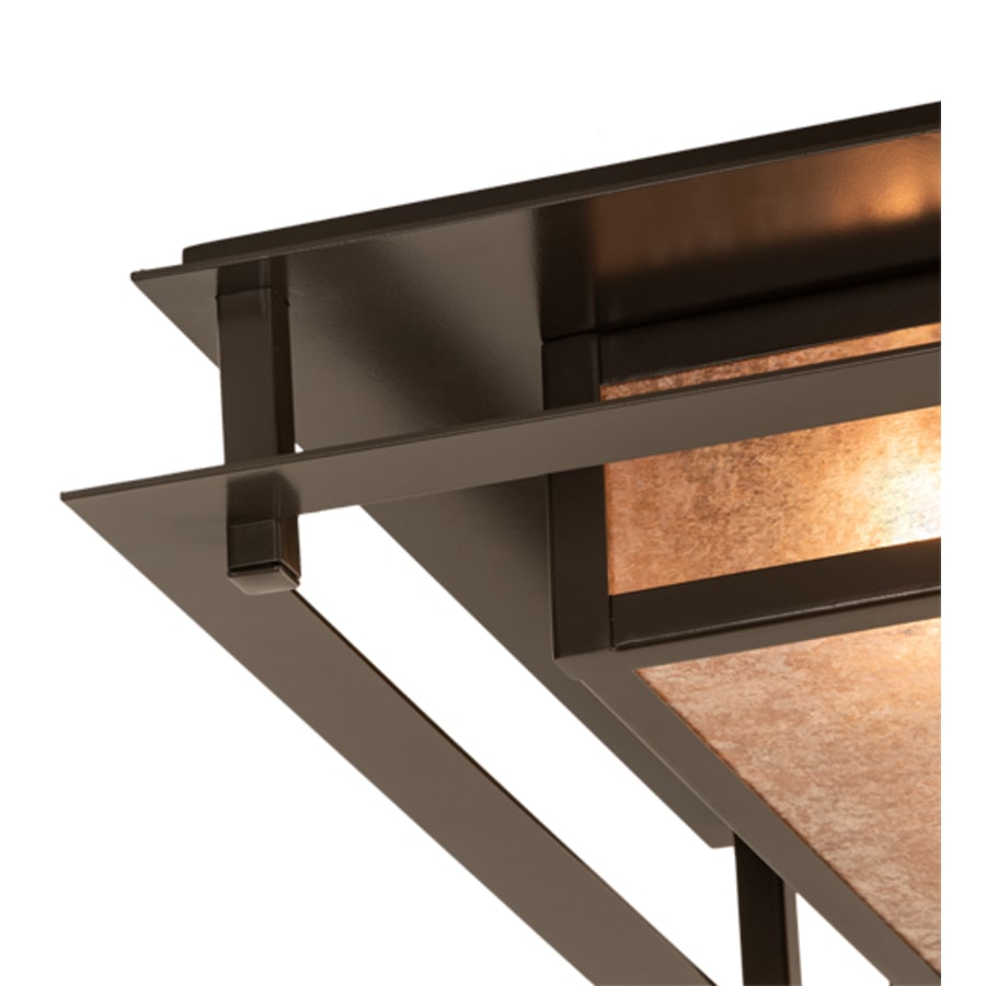 Meyda Tiffany Quezon 4 Light 34" Wide Flush Mount Square Ceiling Fixture - Timeless Bronze Finish