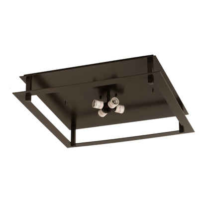 Meyda Tiffany Quezon 4 Light 34" Wide Flush Mount Square Ceiling Fixture - Timeless Bronze Finish