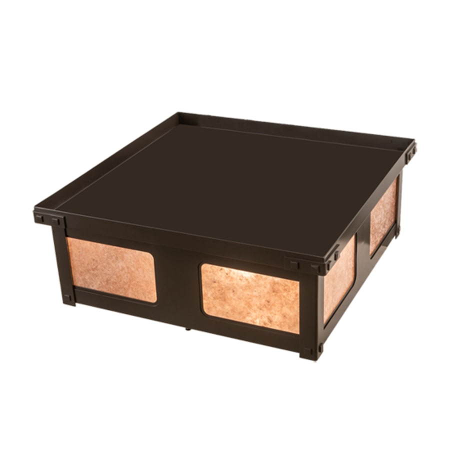 Meyda Tiffany Quezon 4 Light 34" Wide Flush Mount Square Ceiling Fixture with Silver Mica Shade - Timeless Bronze Finish