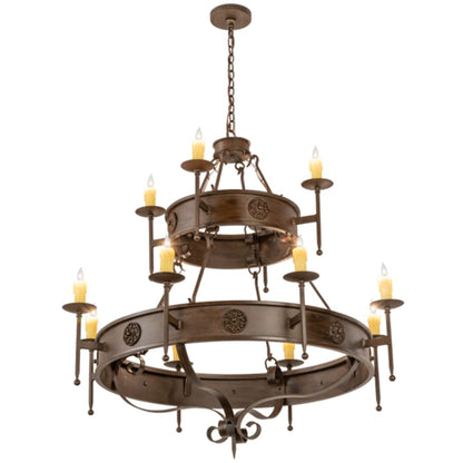 Meyda Tiffany Lorenzo 12 Light 48" Wide Taper Candle Style Chandelier
