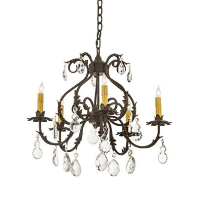 Meyda Tiffany Chantilly 5 Light 24" Wide Crystal Candle Style Chandelier