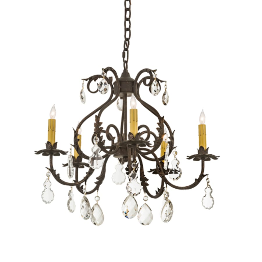 Meyda Tiffany Chantilly 5 Light 24" Wide Crystal Candle Style Chandelier