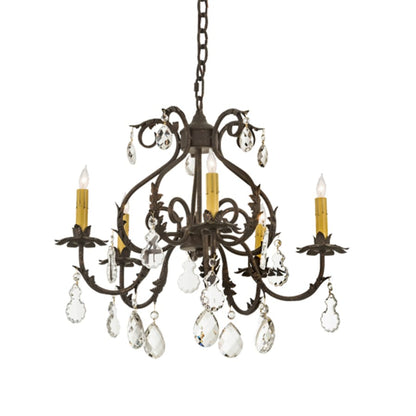 Meyda Tiffany Chantilly 5 Light 24" Wide Crystal Candle Style Chandelier