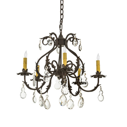 Meyda Tiffany Chantilly 5 Light 24" Wide Crystal Candle Style Chandelier
