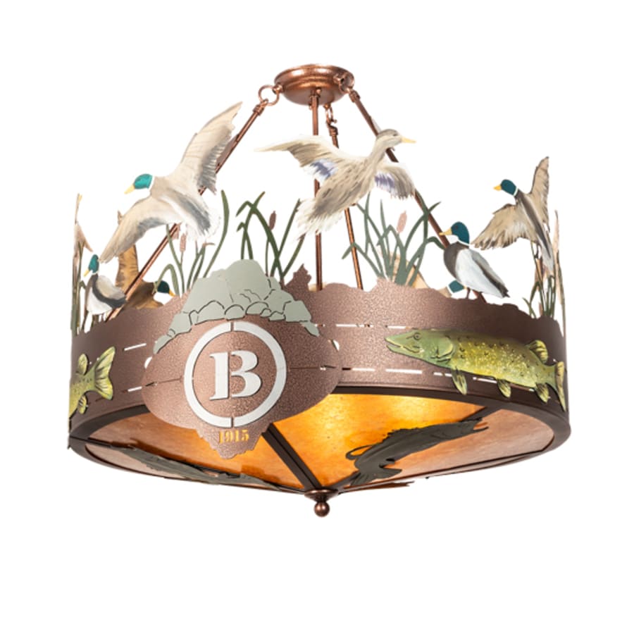 Meyda Tiffany Boulders 6 Light 30" Wide Semi-Flush Drum Ceiling Fixture
