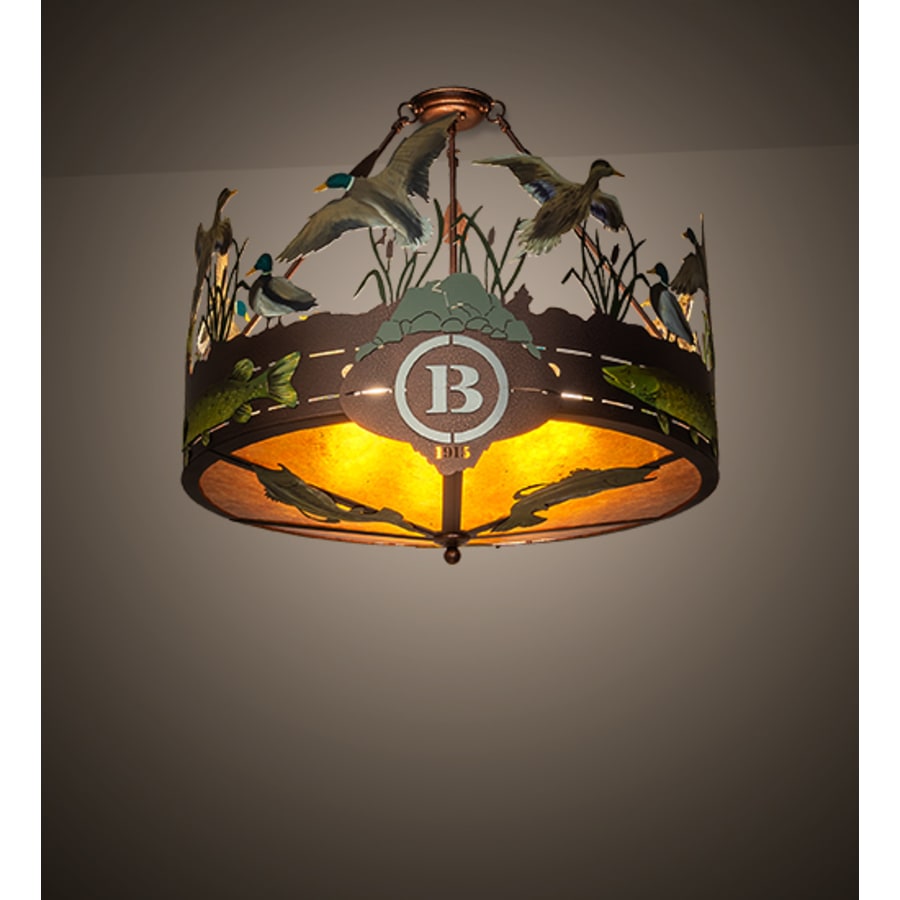 Meyda Tiffany Boulders 6 Light 30" Wide Semi-Flush Drum Ceiling Fixture