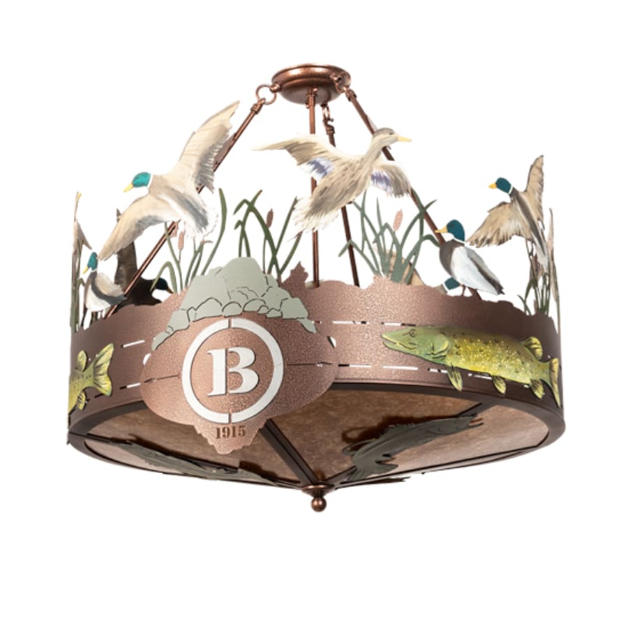 Meyda Tiffany Boulders 6 Light 30" Wide Semi-Flush Drum Ceiling Fixture