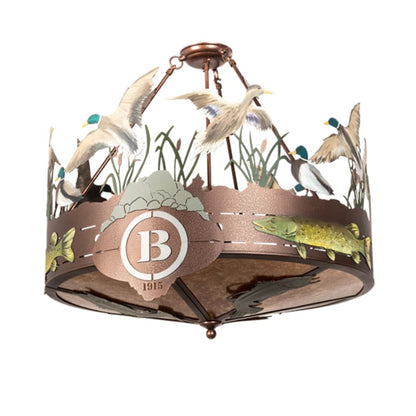 Meyda Tiffany Boulders 6 Light 30" Wide Semi-Flush Drum Ceiling Fixture