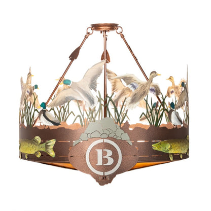 Meyda Tiffany Boulders 6 Light 30" Wide Semi-Flush Drum Ceiling Fixture