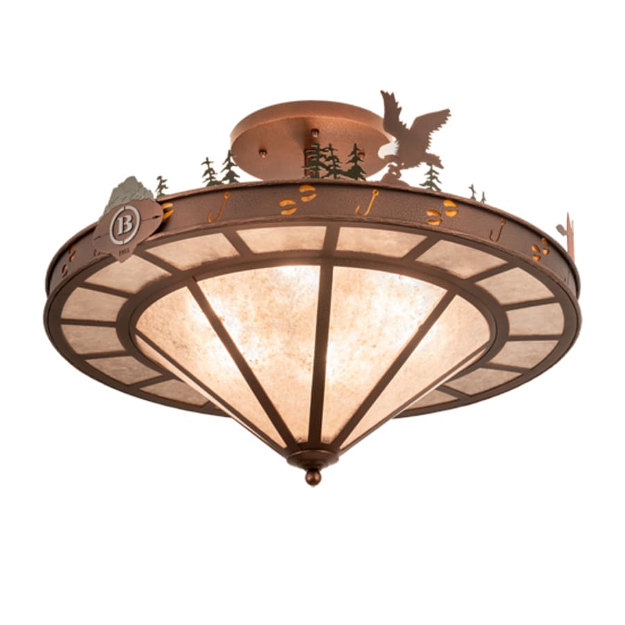 Meyda Tiffany Boulders 6 Light 32" Wide Semi-Flush Ceiling Fixture