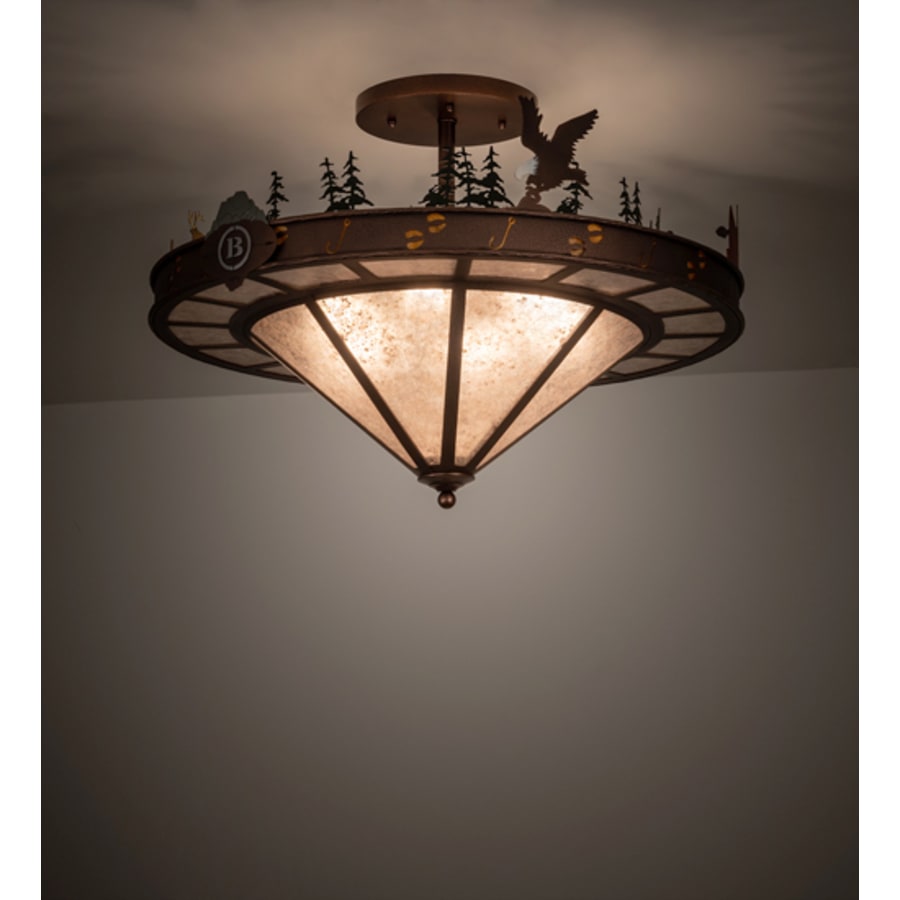 Meyda Tiffany Boulders 6 Light 32" Wide Semi-Flush Ceiling Fixture