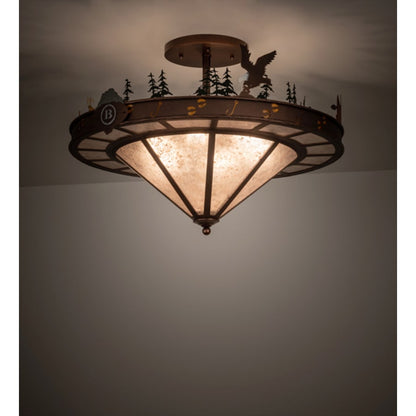 Meyda Tiffany Boulders 6 Light 32" Wide Semi-Flush Ceiling Fixture