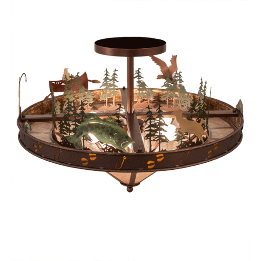 Meyda Tiffany Boulders 6 Light 32" Wide Semi-Flush Ceiling Fixture