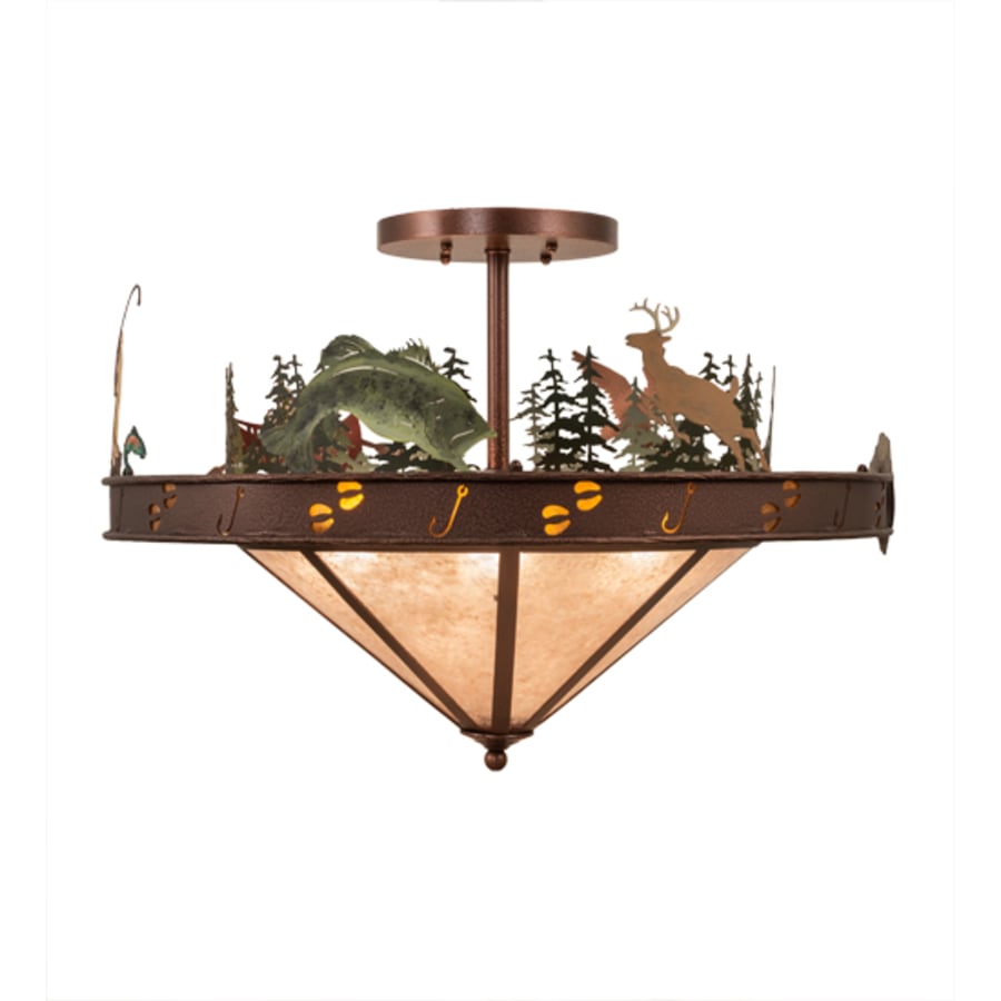 Meyda Tiffany Boulders 6 Light 32" Wide Semi-Flush Ceiling Fixture