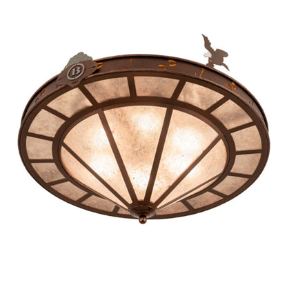 Meyda Tiffany Boulders 6 Light 32" Wide Semi-Flush Ceiling Fixture
