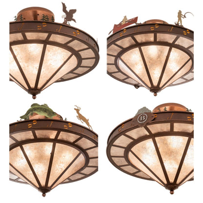 Meyda Tiffany Boulders 6 Light 32" Wide Semi-Flush Ceiling Fixture