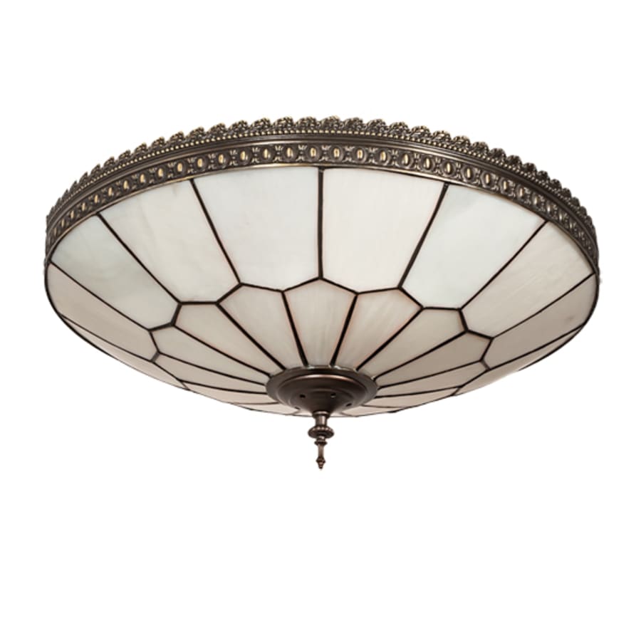 Meyda Tiffany Vincent Honeycomb 4 Light 21" Wide Semi-Flush Bowl Ceiling Fixture with Clear, Frosted Glass Shade - Mahogany Bronze Finish