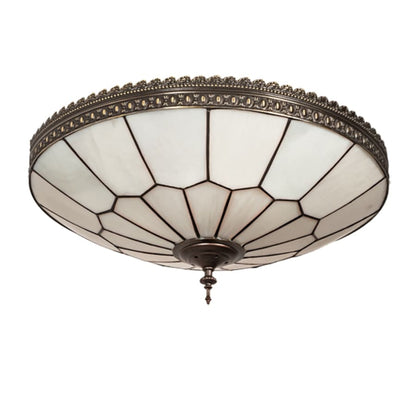 Meyda Tiffany Vincent Honeycomb 4 Light 21" Wide Semi-Flush Bowl Ceiling Fixture with Clear, Frosted Glass Shade - Mahogany Bronze Finish
