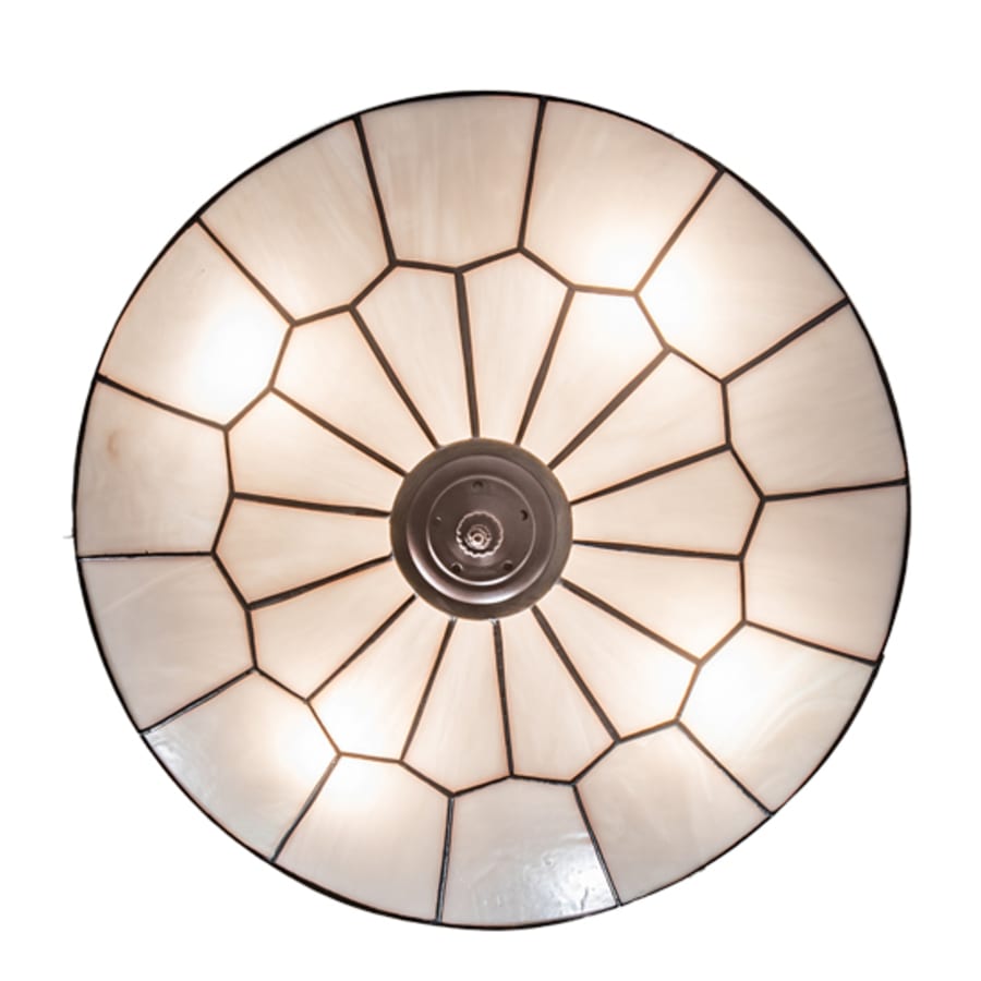 Meyda Tiffany Vincent Honeycomb 4 Light 21" Wide Semi-Flush Bowl Ceiling Fixture with Clear, Frosted Glass Shade - Mahogany Bronze Finish
