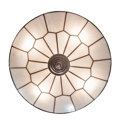 Meyda Tiffany Vincent Honeycomb 4 Light 21" Wide Semi-Flush Bowl Ceiling Fixture with Clear, Frosted Glass Shade - Mahogany Bronze Finish