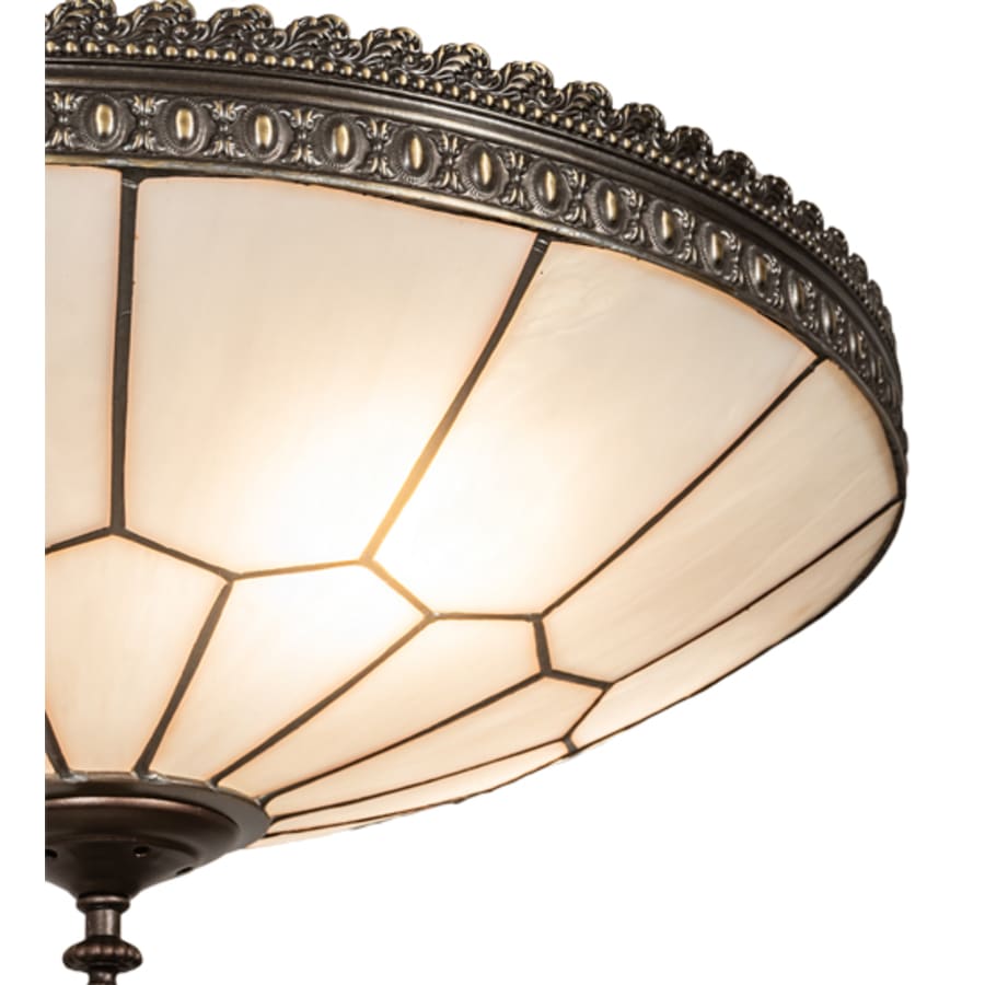 Meyda Tiffany Vincent Honeycomb 4 Light 21" Wide Semi-Flush Bowl Ceiling Fixture with Clear, Frosted Glass Shade - Mahogany Bronze Finish