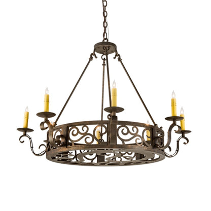 Meyda Tiffany Delano 8 Light 36" Wide Taper Candle Style Chandelier
