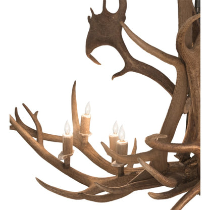 Meyda Tiffany Long Antlers Elk and Fallow Deer 8 Light 64" Wide Antler Candle Style Chandelier
