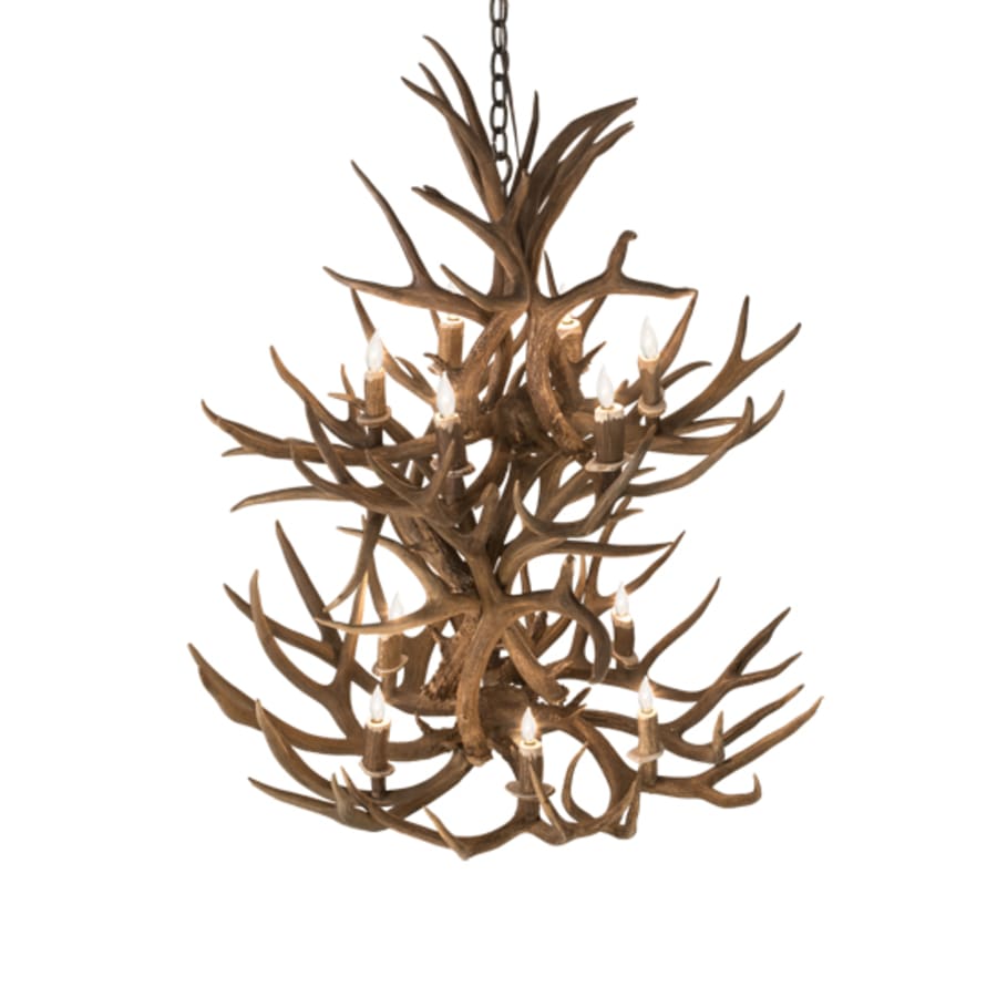 Meyda Tiffany Antlers 12 Light 36" Wide Antler Candle Style Chandelier