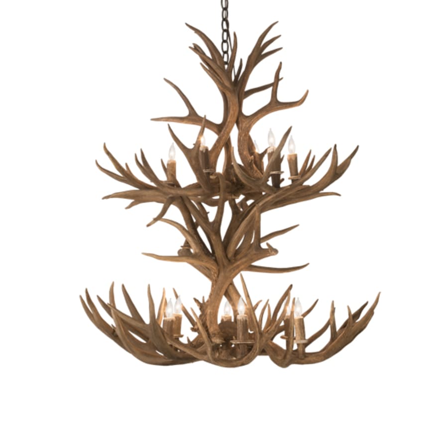 Meyda Tiffany Antlers 12 Light 36" Wide Antler Candle Style Chandelier