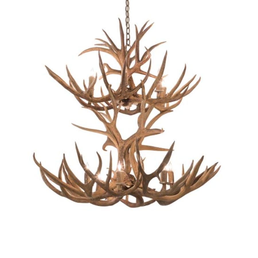 Meyda Tiffany Antlers 12 Light 42" Wide Antler Candle Style Chandelier