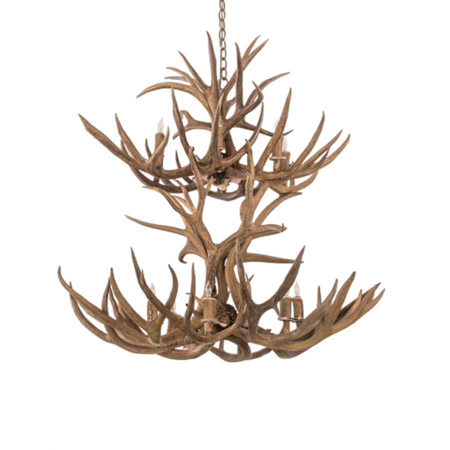 Meyda Tiffany Antlers 12 Light 42" Wide Antler Candle Style Chandelier