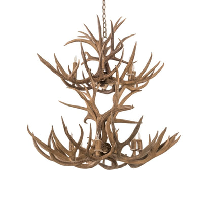Meyda Tiffany Antlers 12 Light 42" Wide Antler Candle Style Chandelier