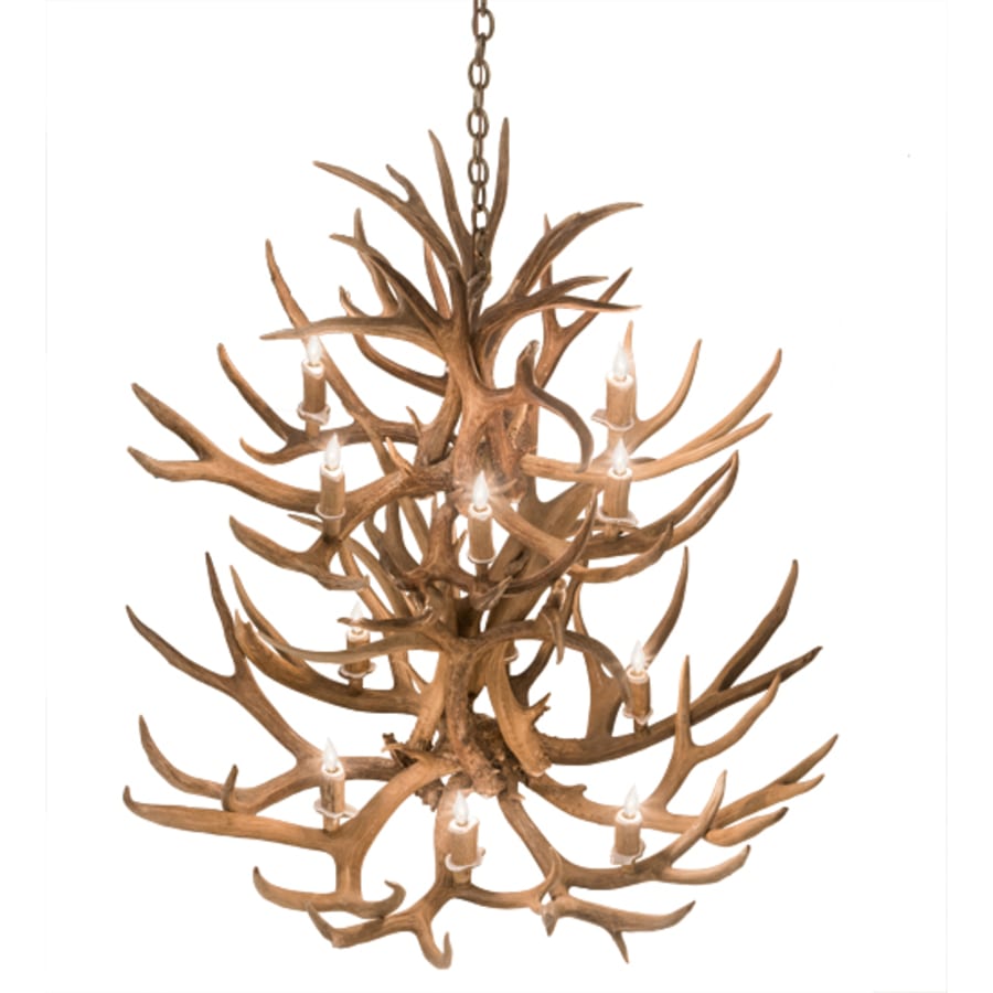 Meyda Tiffany Antlers 12 Light 42" Wide Antler Candle Style Chandelier