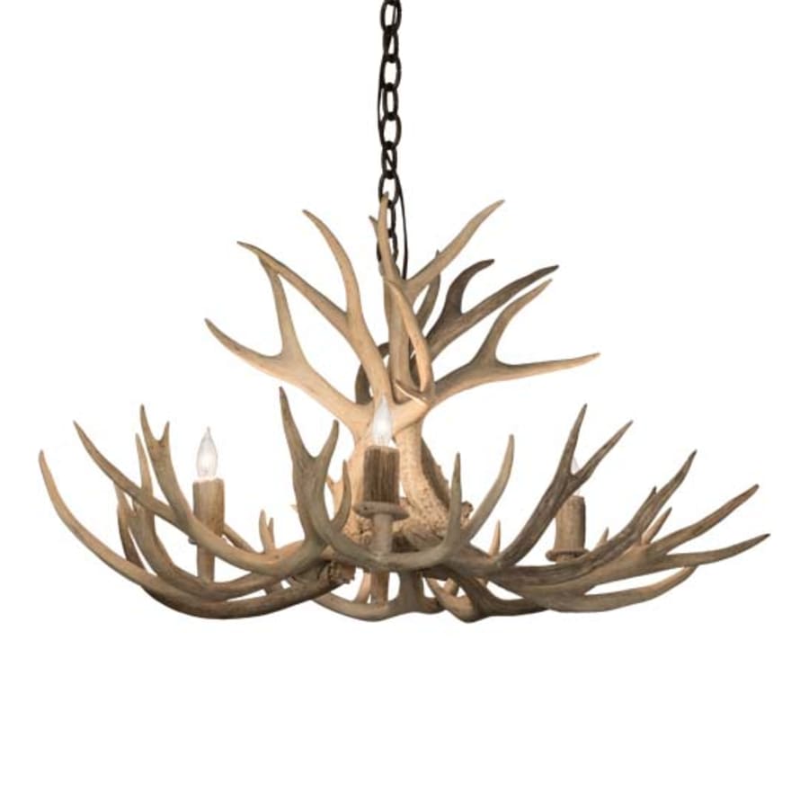 Meyda Tiffany Antlers 4 Light 32" Wide Antler Candle Style Chandelier
