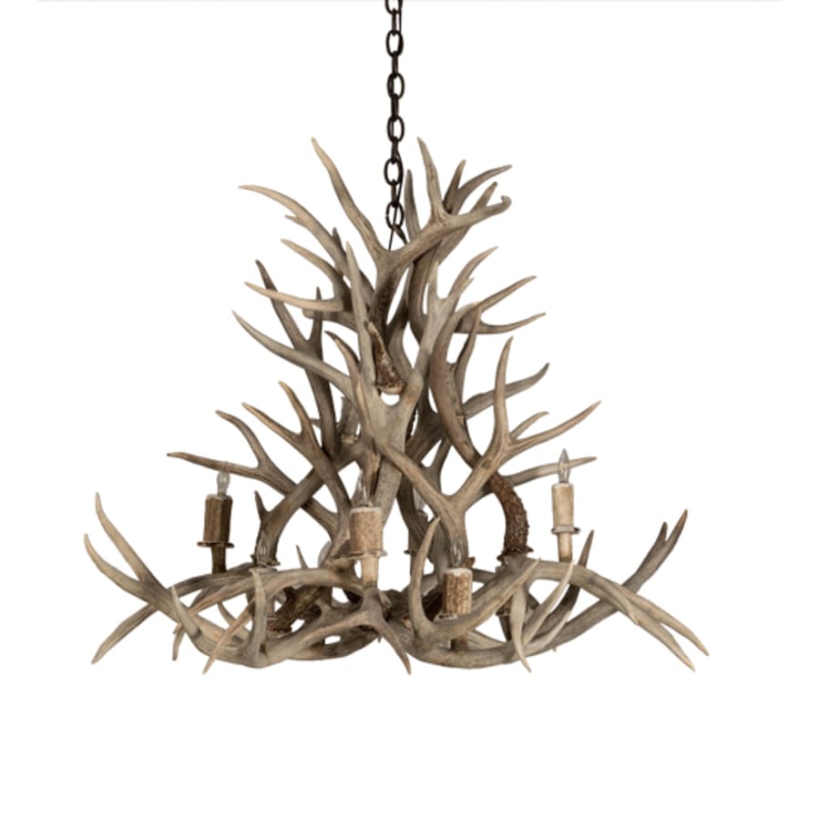 Meyda Tiffany Antlers 8 Light 38" Wide Antler Candle Style Chandelier
