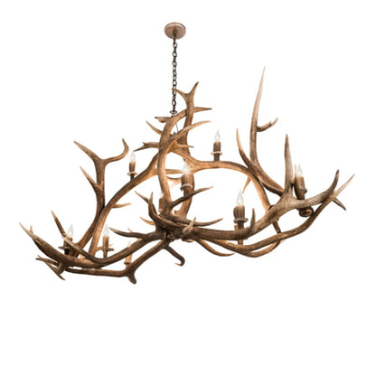 Meyda Tiffany Long Antlers Elk 10 Light 70" Wide Antler Candle Style Chandelier
